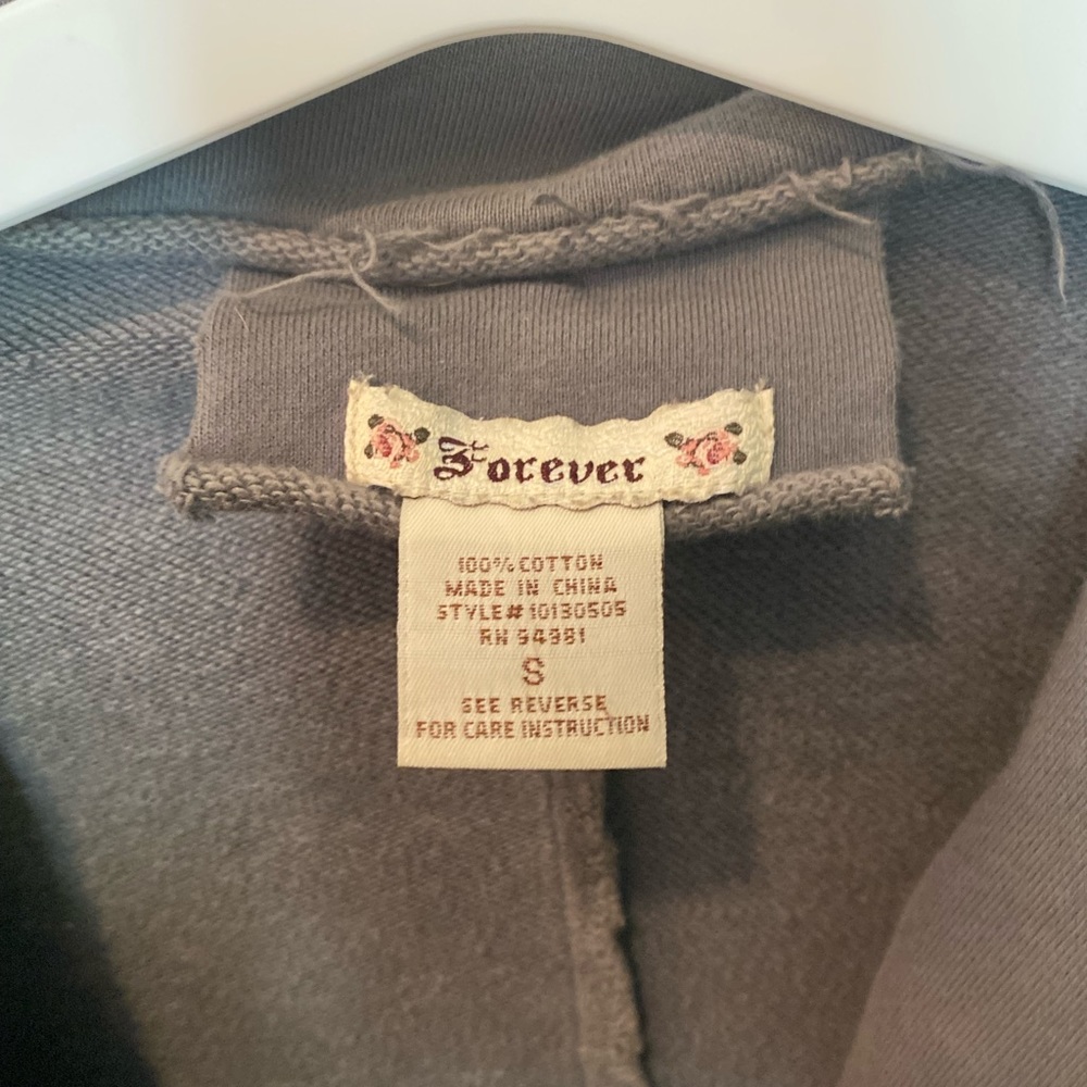 Light Charcoal Distressed One Button Blazer - image 2